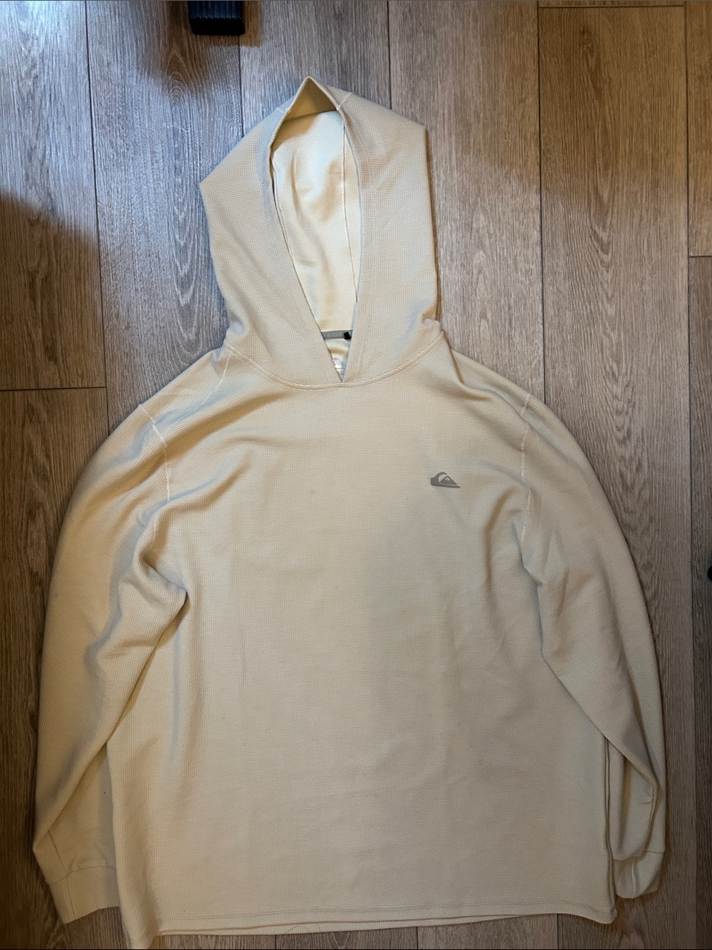 Men’s Quiksilver Light Cream Hooded Pullover with Small Logo